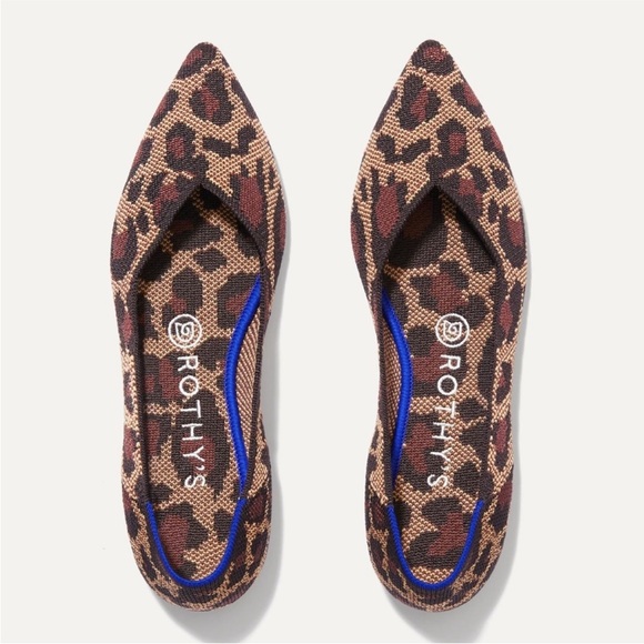Rothy’s The Point Wildcat Womens 11.5 Multicolor Leopard Print Slip On - Picture 1 of 6